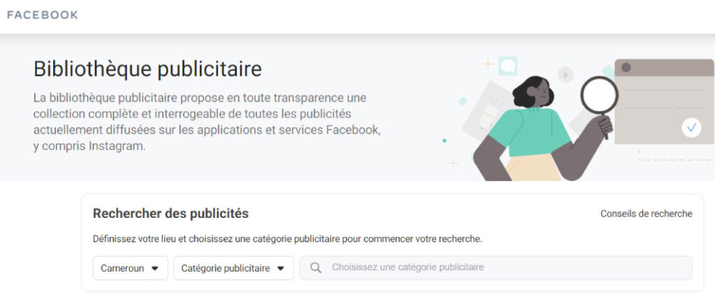 Bibliothèque publicitaire faceboook