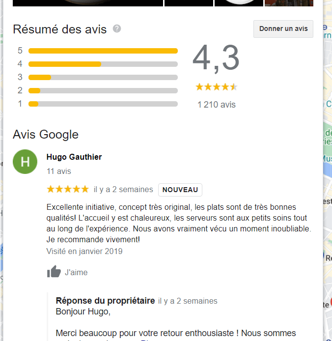 Avis clients Google My Business