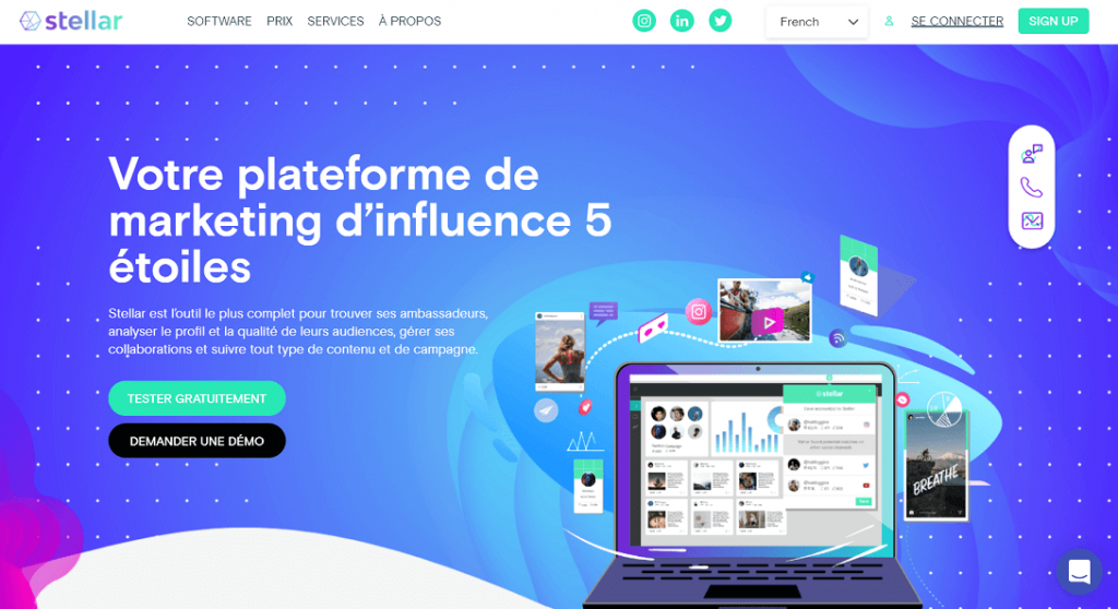 Stellar plateforme pour trouver des influenceurs pertinents