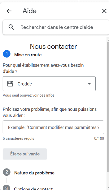 formulaire de contact google my business par mail