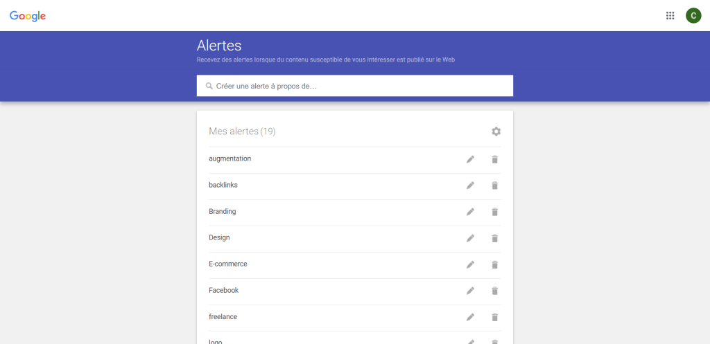 Google Alerts outil de veille seo