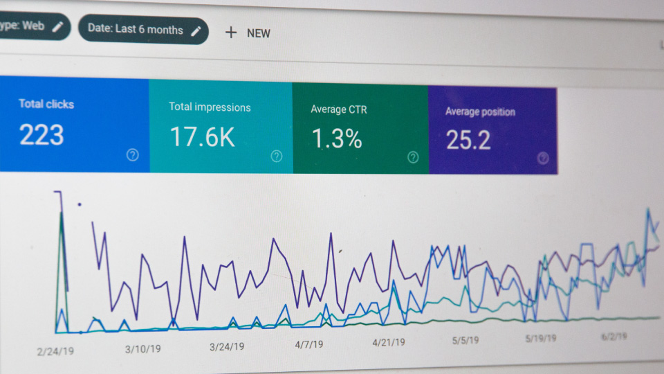 tableau de bord Google search console