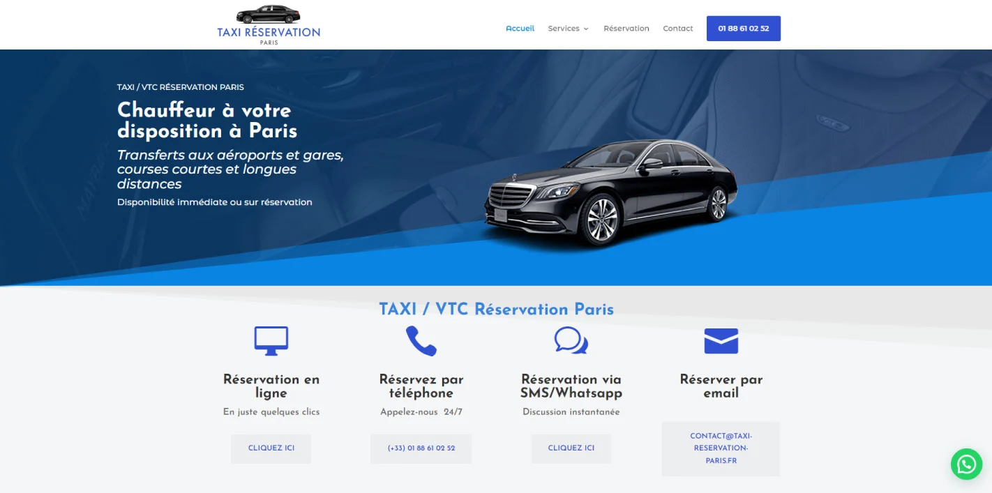 Taxi Réservation paris Site internet 